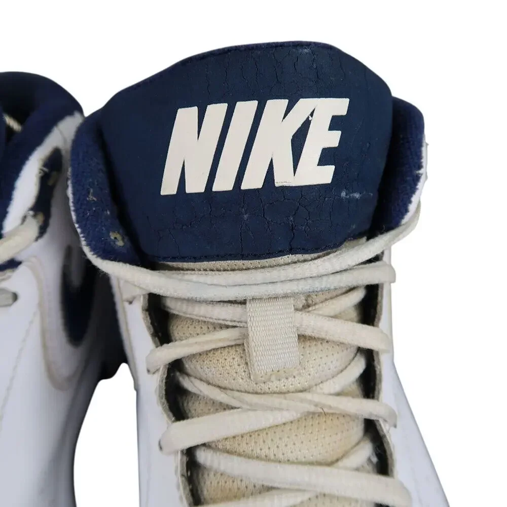 Nike Shoes Mens 9 Athletic Trainers Basketball Sneaker Overplay Mid White Blue